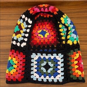 Colorful Crochet Granny Square balaclava